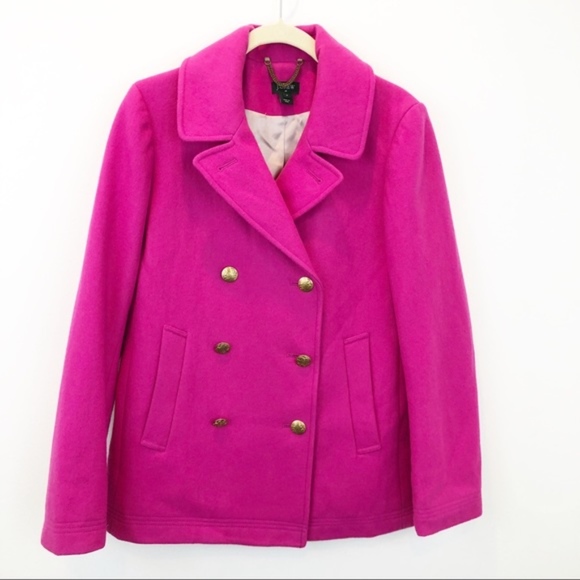 J. Crew Jackets & Blazers - J. Crew Wool Pink Classic Pea Coat
